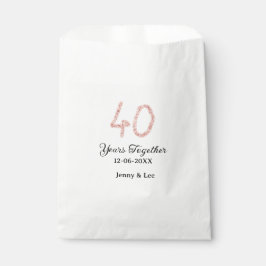 Bolsa De Papel Forty years together black pink glitter bold lette
