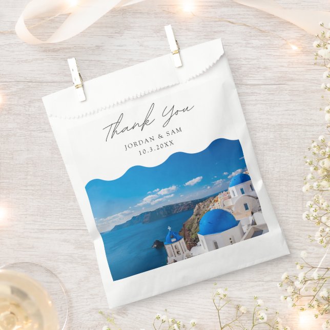 Bolsa De Papel Foto Boda de Santorini Personalizada Grecia (Cortado)