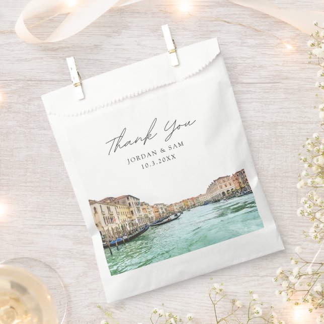 Bolsa De Papel Foto Boda de Venecia Italia personalizada (Cortado)
