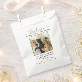 Bolsa De Papel Foto de boda de mascota personalizada con guión mo