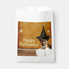 Bolsa De Papel Foto de Halloween Witch Vintage
