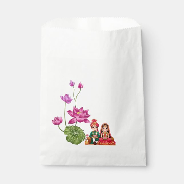 Bolsa De Papel Foto de Lotus, novia y novio (Anverso)