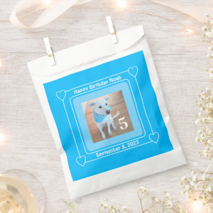 Bolsa De Papel Foto de perro de cachorro lindo cumpleaños feliz n