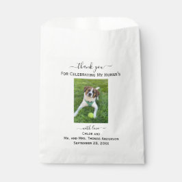 Bolsa De Papel Foto de Perro Gato Mi Humano Gracias Boda 