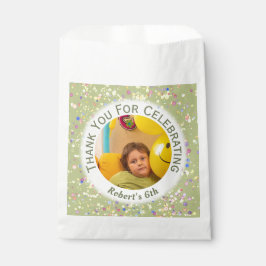 Bolsa De Papel Foto del Personalizable Confetti de cumpleaños de 