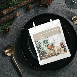 Bolsa De Papel Foto familiar moderna | Joyful Merry Blessed