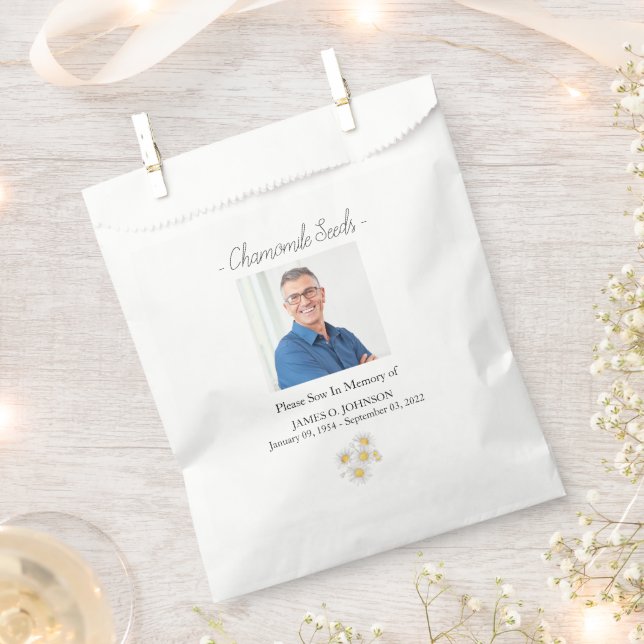 Bolsa De Papel Foto Memorial Funeral de Chamomile Seed (Cortado)