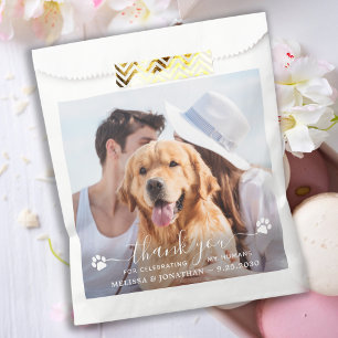 Bolsa De Papel Foto moderna Gracias Mascota Boda de Tratamiento d