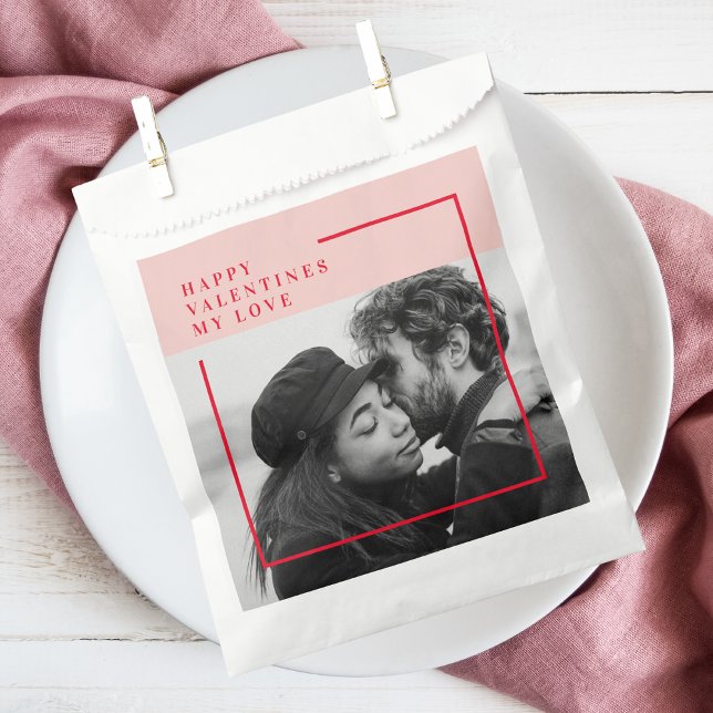 Bolsa De Papel Foto moderna | Regalo de San Valentín Red & Pink H (Subido por el creador)