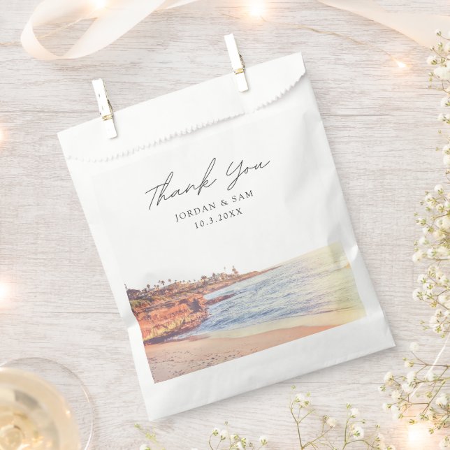 Bolsa De Papel Foto personalizada de La Jolla Boda (Cortado)