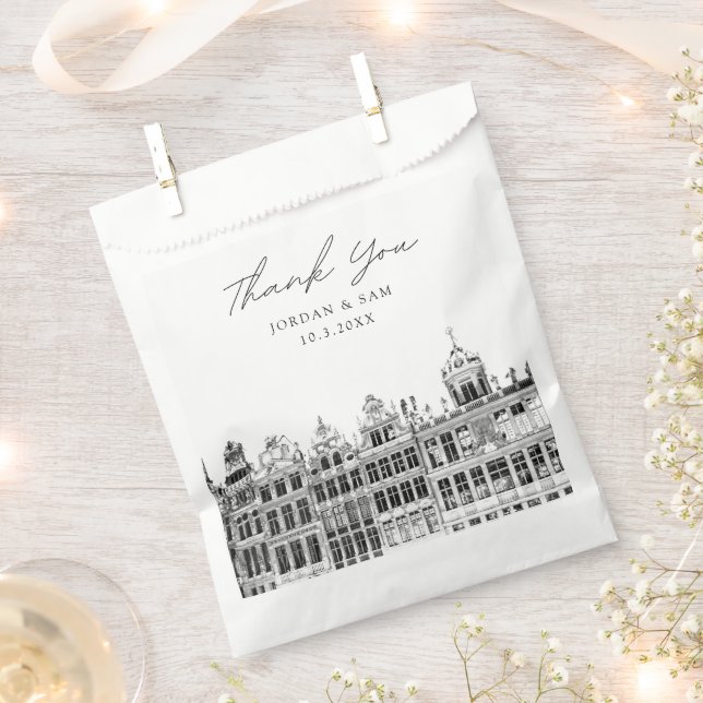 Bolsa De Papel Foto personalizada del Boda de Bruselas (Cortado)