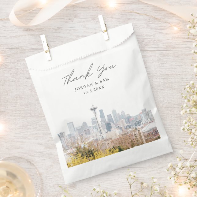 Bolsa De Papel Foto personalizada del Boda de Seattle (Cortado)