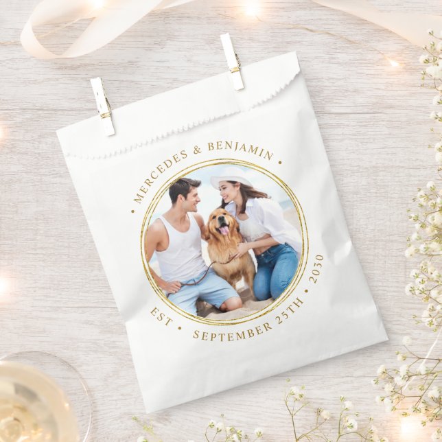 Bolsa De Papel Foto personalizado Boda elegante con personalidad  (Cortado)