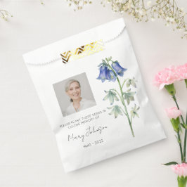Bolsa De Papel Foto Sencilla de Campanilla Azul Funeral Semilla