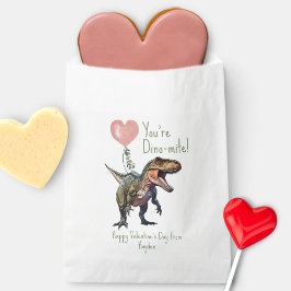 Bolsa De Papel Fotografía de San Valentín de Dinosaur Dino-mite