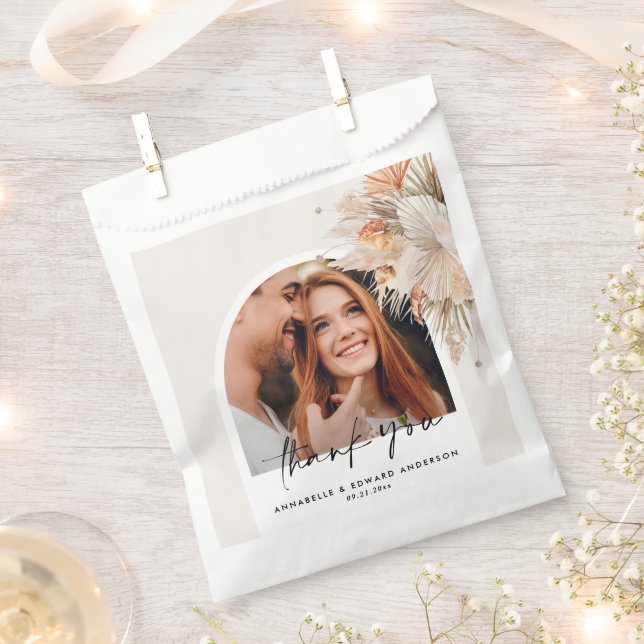 Bolsa De Papel Fotos modernas pampas en arco botánico natural (Cortado)