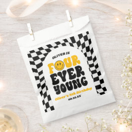 Bolsa De Papel Four Ever Young Retro Fourth 4th Birthday Party
