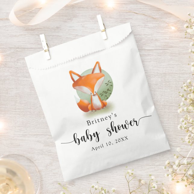 Bolsa De Papel Fox cub - ducha de bebé (Cortado)
