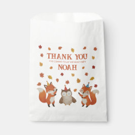 Bolsa De Papel Foxes and Owl Woodland Fall Kids Birthday Party