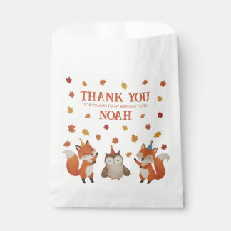 Bolsa De Papel Foxes and Owl Woodland Fall Kids Birthday Party