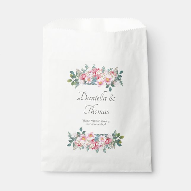 Bolsa De Papel Fragrante Jardín Elegante Bolsas de Favor de Boda (Anverso)