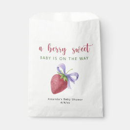 Bolsa De Papel Fresa acuarela y arco violeta Ducha bebé