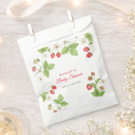 Bolsa De Papel Fresa Baby Shower de fresa dulce y simple
