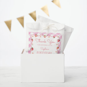 Bolsa De Papel Fresa Berry Sweet 1er Cumpleaños Wavy