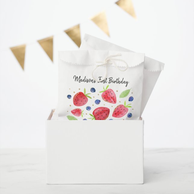 Bolsa De Papel Fresa Blueberry Berry Sweet Birthday (Fiesta)
