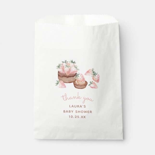 Bolsa De Papel Fresa Chocolate Berry Berry Sweet Baby Shower (Anverso)