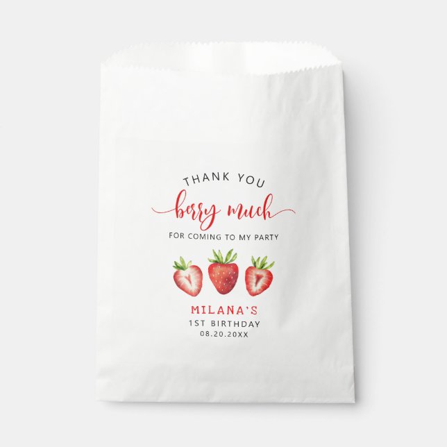 Bolsa De Papel Fresa Cuta Gracias Berry Mucho (Anverso)