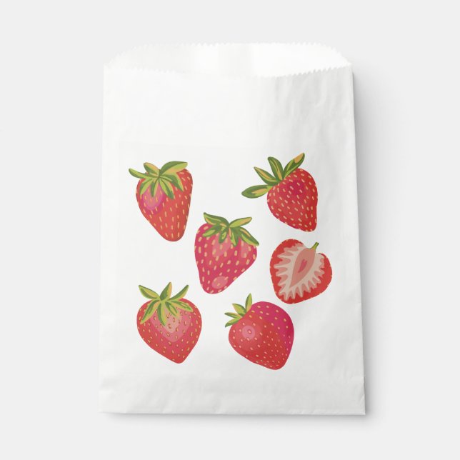 Bolsa De Papel Fresa de verano adorable (Anverso)