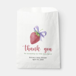 Bolsa De Papel Fresa dulce con un arco - gracias