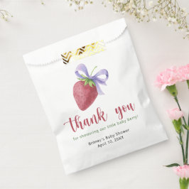 Bolsa De Papel Fresa dulce con un lazo - gracias