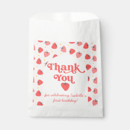 Bolsa De Papel Fresa primer cumpleaños Berry primero gracias