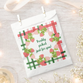 Bolsa De Papel Fresa Wreath Pink y Green Birday