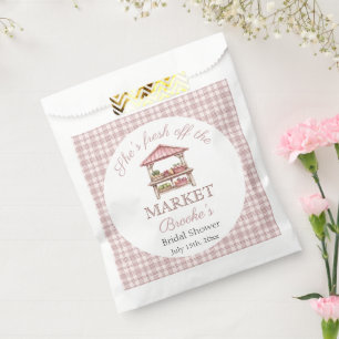Bolsa De Papel Fresco rosado fuera del mercado del país Bridal Sh