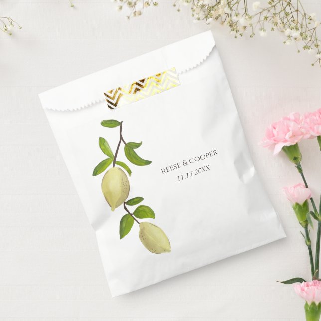 Bolsa De Papel Fresh Citrus Painted Lemons Modern Mediterranean (Sellado)