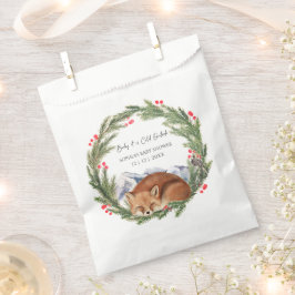Bolsa De Papel Frío fuera de Woodland Fox Winter Baby Shower