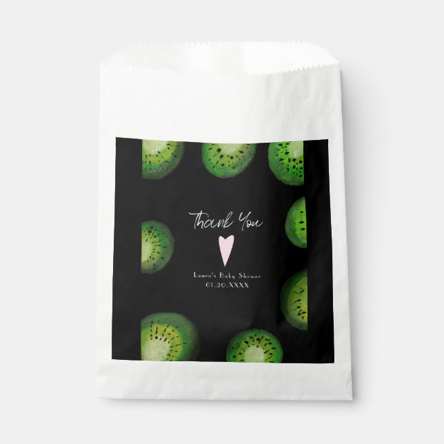 Bolsa De Papel Fruta moderna de Kiwi - Acuarela Gracias (Anverso)