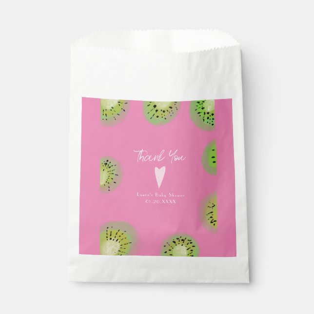 Bolsa De Papel Fruta moderna de Kiwi - Acuarela Gracias (Anverso)
