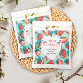 Bolsa De Papel Fruto Verde azulado Retro Fresa Berry 1º cumpleaño