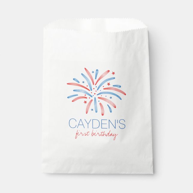 Bolsa De Papel Fuegos artificiales 4 de julio (Anverso)