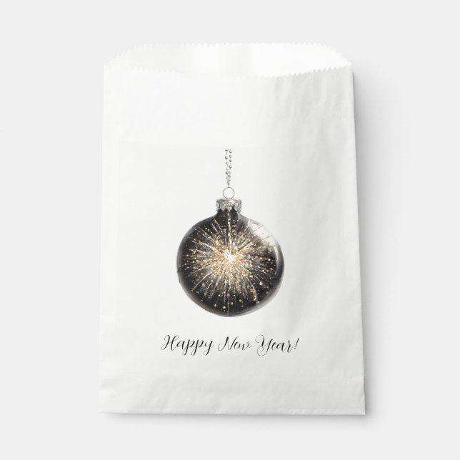 Bolsa De Papel Fuegos Artificiales de Feliz Año Nuevo (Anverso)