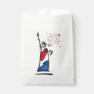 Bolsa De Papel Fuegos artificiales de rayas del 4 de julio de la 