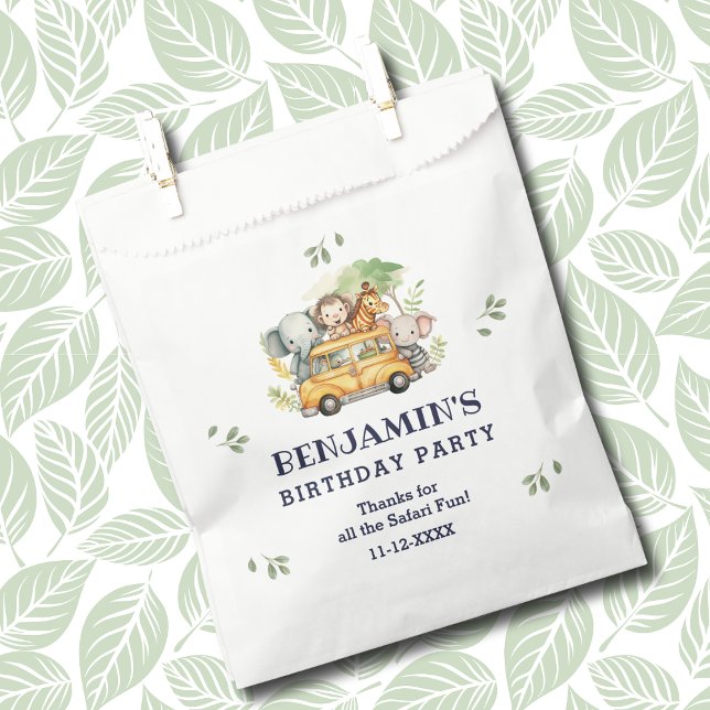 Bolsa De Papel Fun Safari Animal Jungle Cumpleaños Gracias (Subido por el creador)