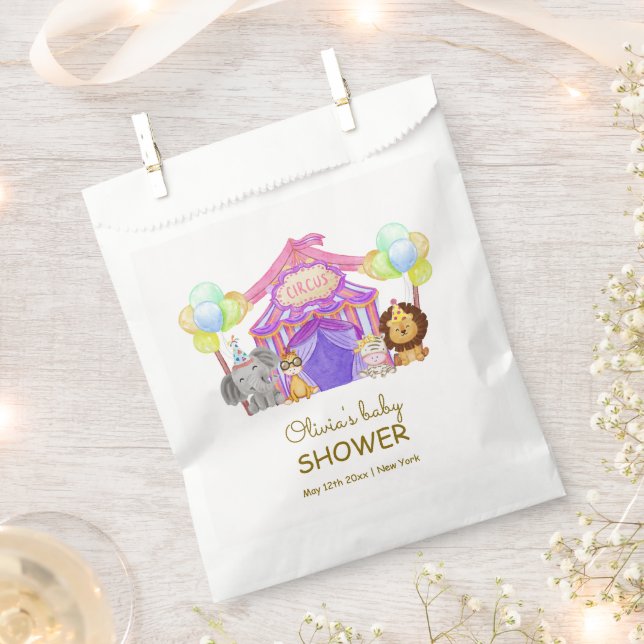 Bolsa De Papel Fun Safari Circus Carnio Globo Baby Shower (Cortado)