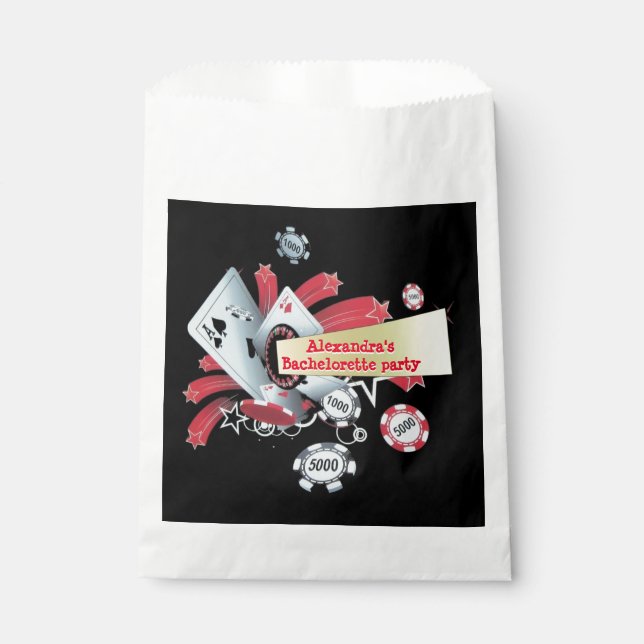 Bolsa De Papel Fun Vegas poker casino chip bachelorrea fiesta (Anverso)