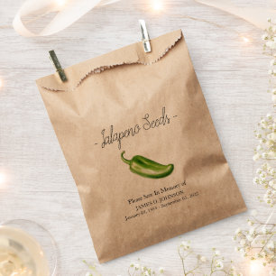 Bolsa De Papel Funeral conmemorativo de Jalapeno Seed