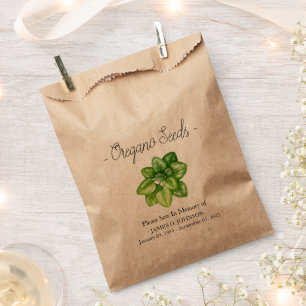 Bolsa De Papel Funeral conmemorativo de la semilla de Oregano